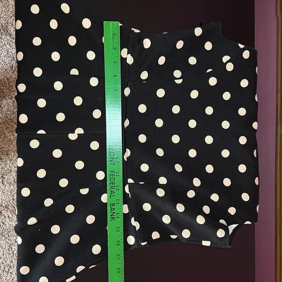 Ann Taylor V Neck Cotton Midi Dress Black wPolka Dots Size 8 - Picture 10 of 12